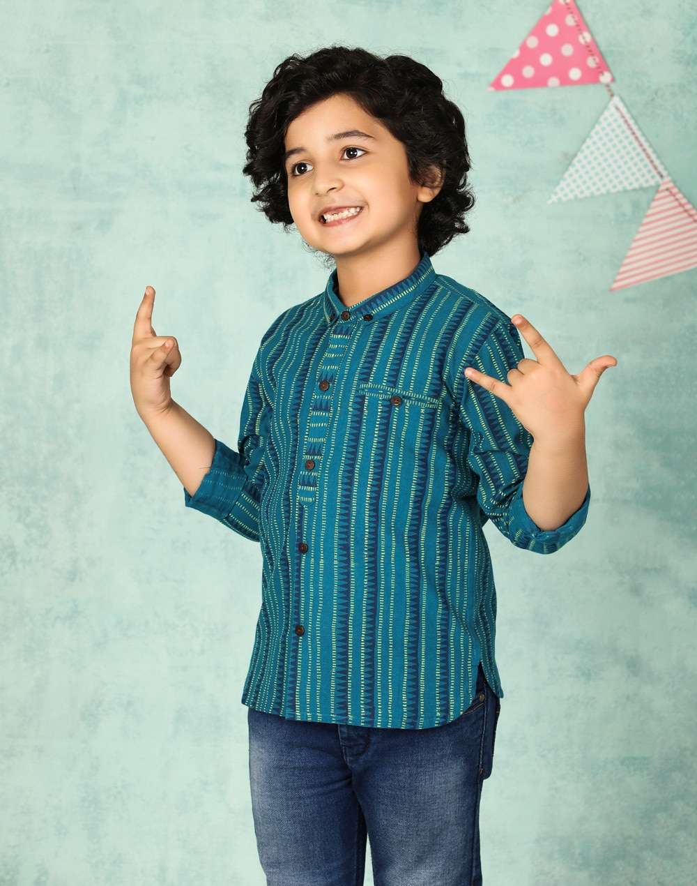 Cotton Nagari Block Printed Shirt