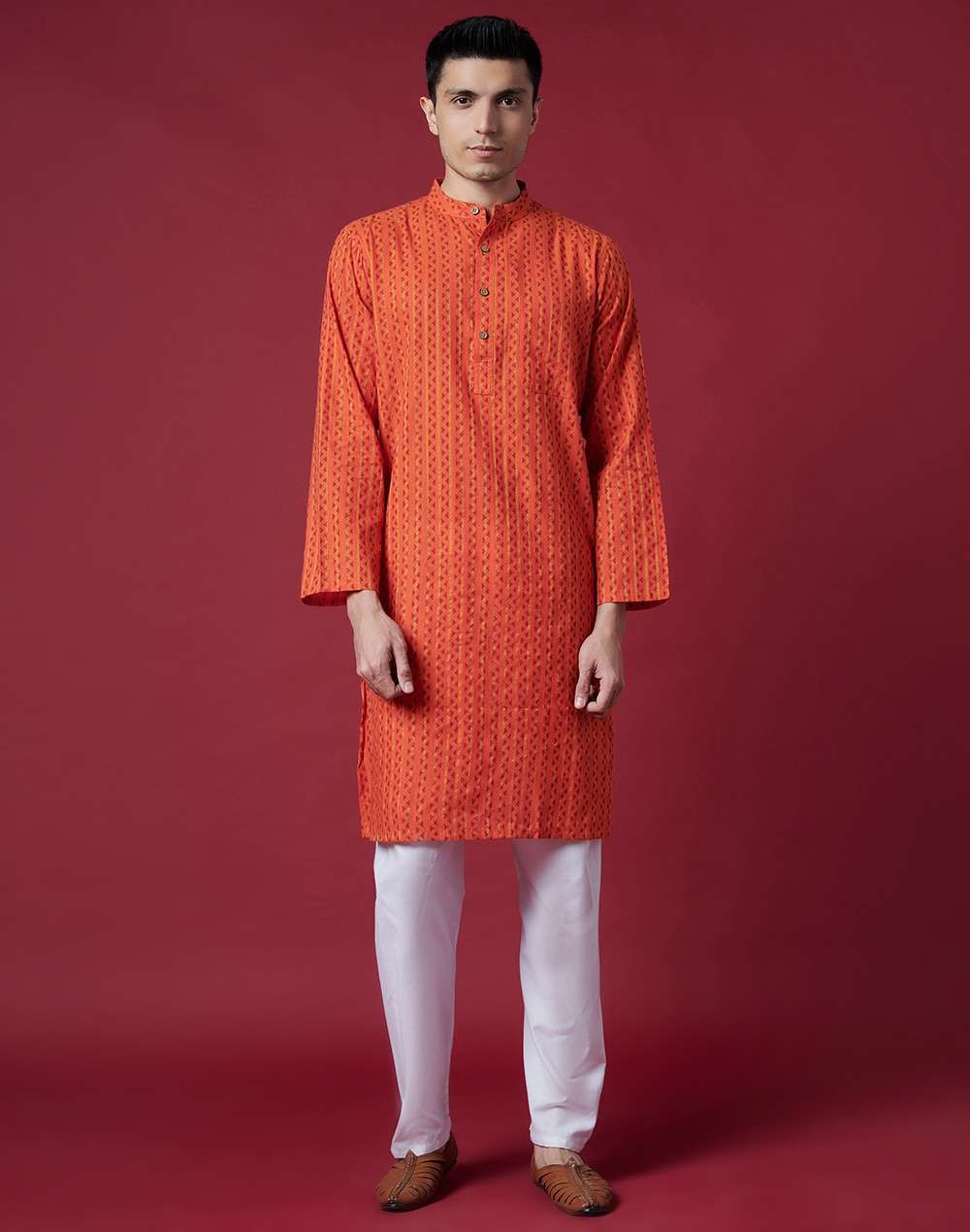 Cotton Striped Slim Long Kurta