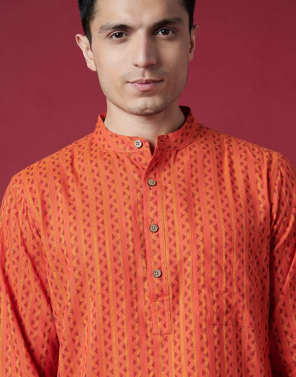 Cotton Striped Slim Long Kurta