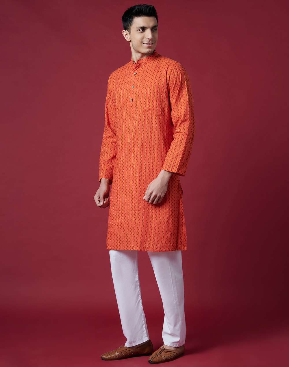 Cotton Striped Slim Long Kurta