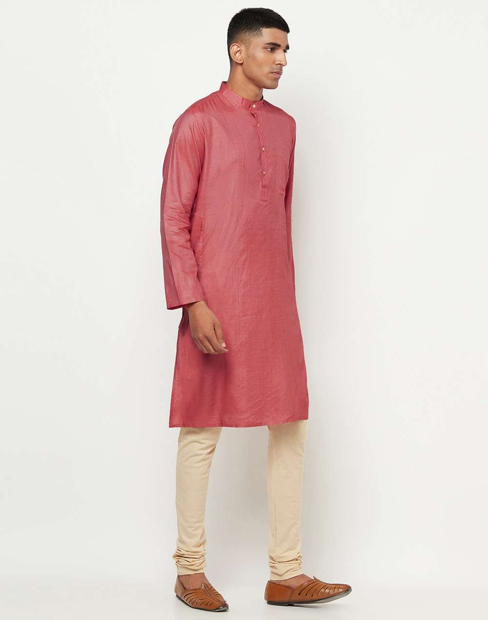Silk Tussar Spun Slim Fit Long Kurta