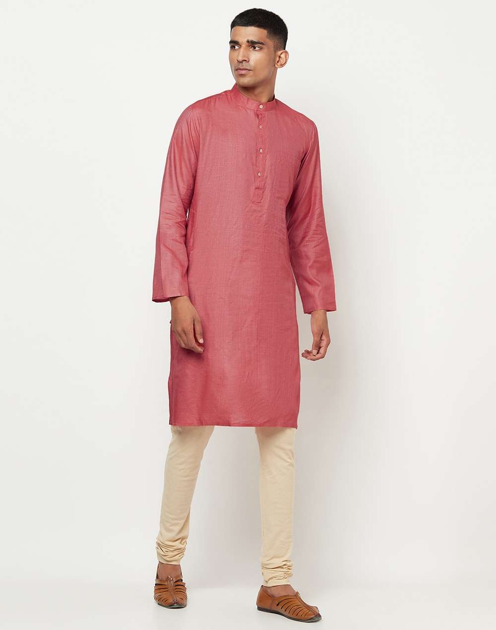 Silk Tussar Spun Slim Fit Long Kurta