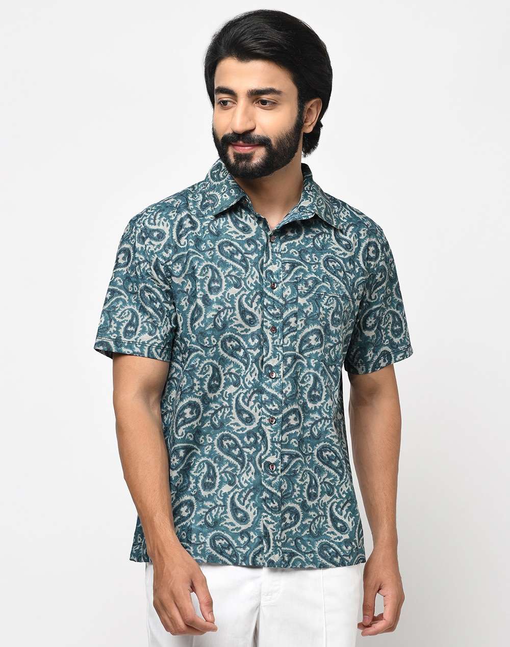 Cotton Dobby Printed Shirt