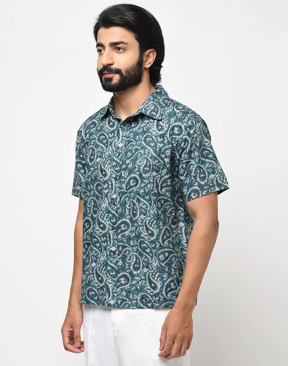 Cotton Dobby Printed Shirt