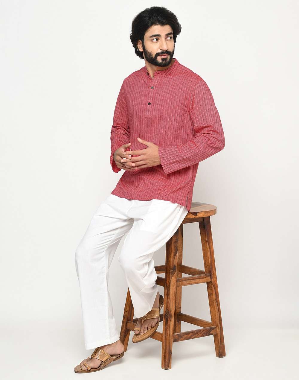 Cotton Nagari Mid Placket Shirt