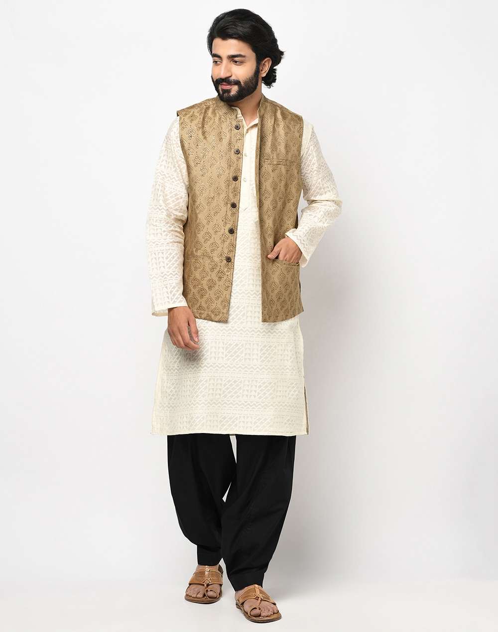 Viscose Tussar Kosi Nehru Jacket