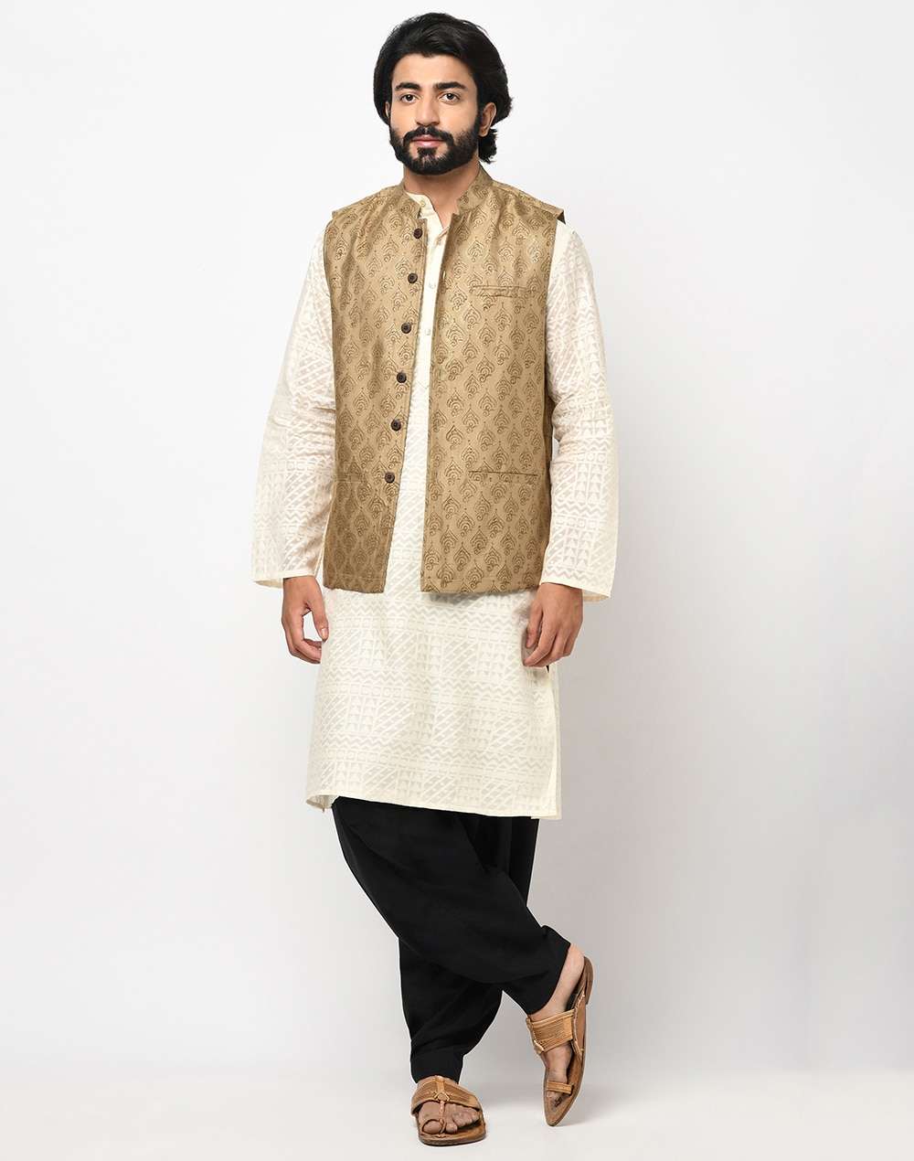 Viscose Tussar Kosi Nehru Jacket