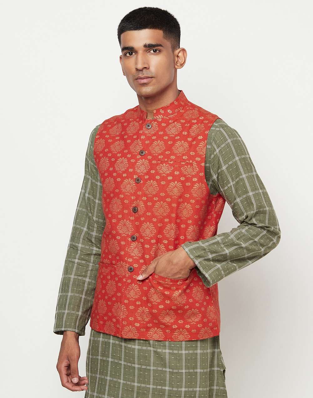 Cotton Printed Nehru Jacket
