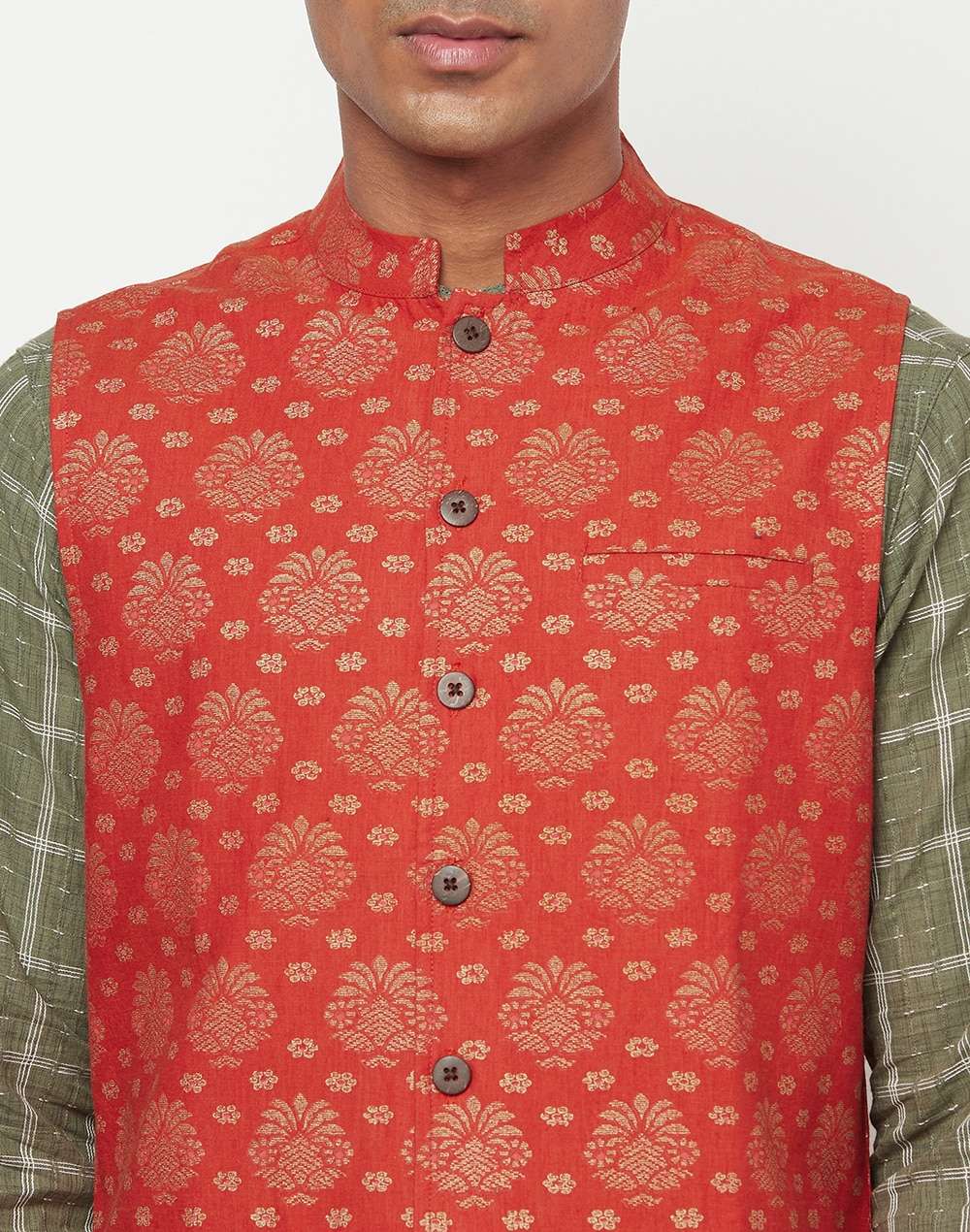 Cotton Printed Nehru Jacket