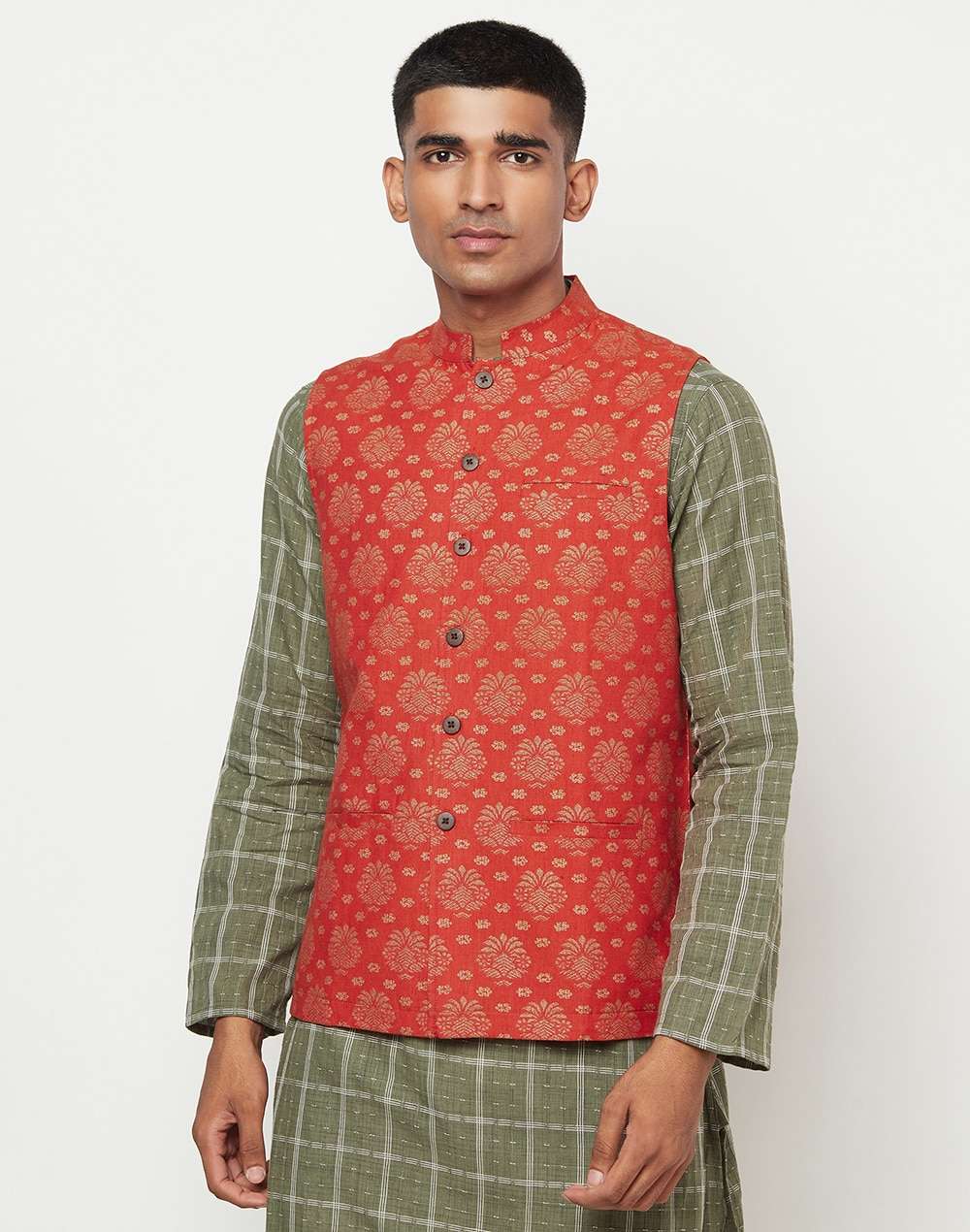 Cotton Printed Nehru Jacket