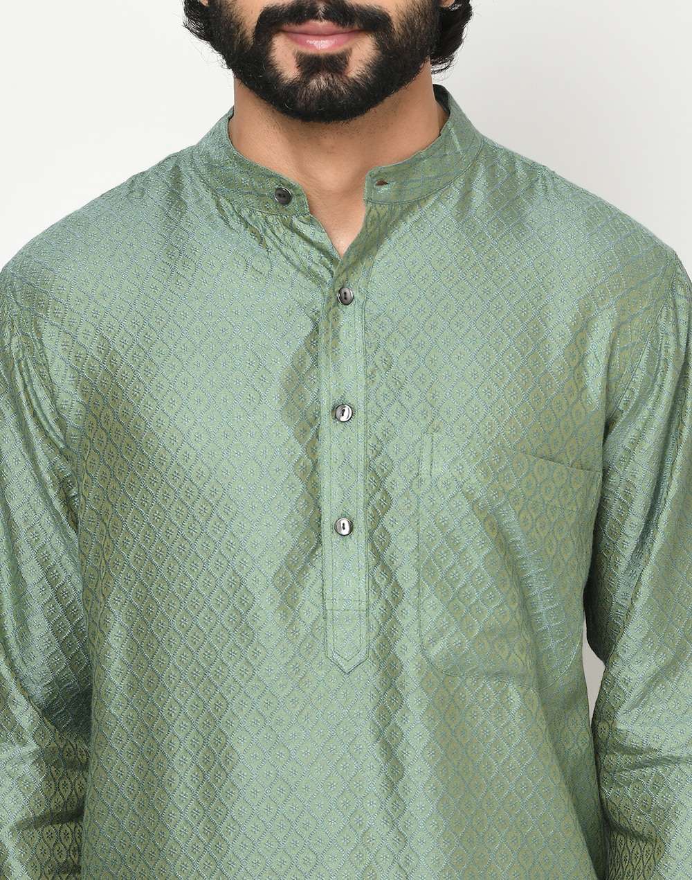 Viscose Silk Jacquard Long Kurta