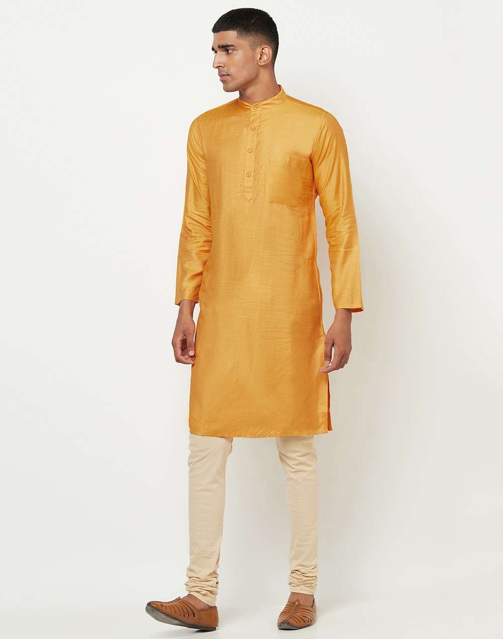 Viscose Tussar Slim Fit Long Kurta
