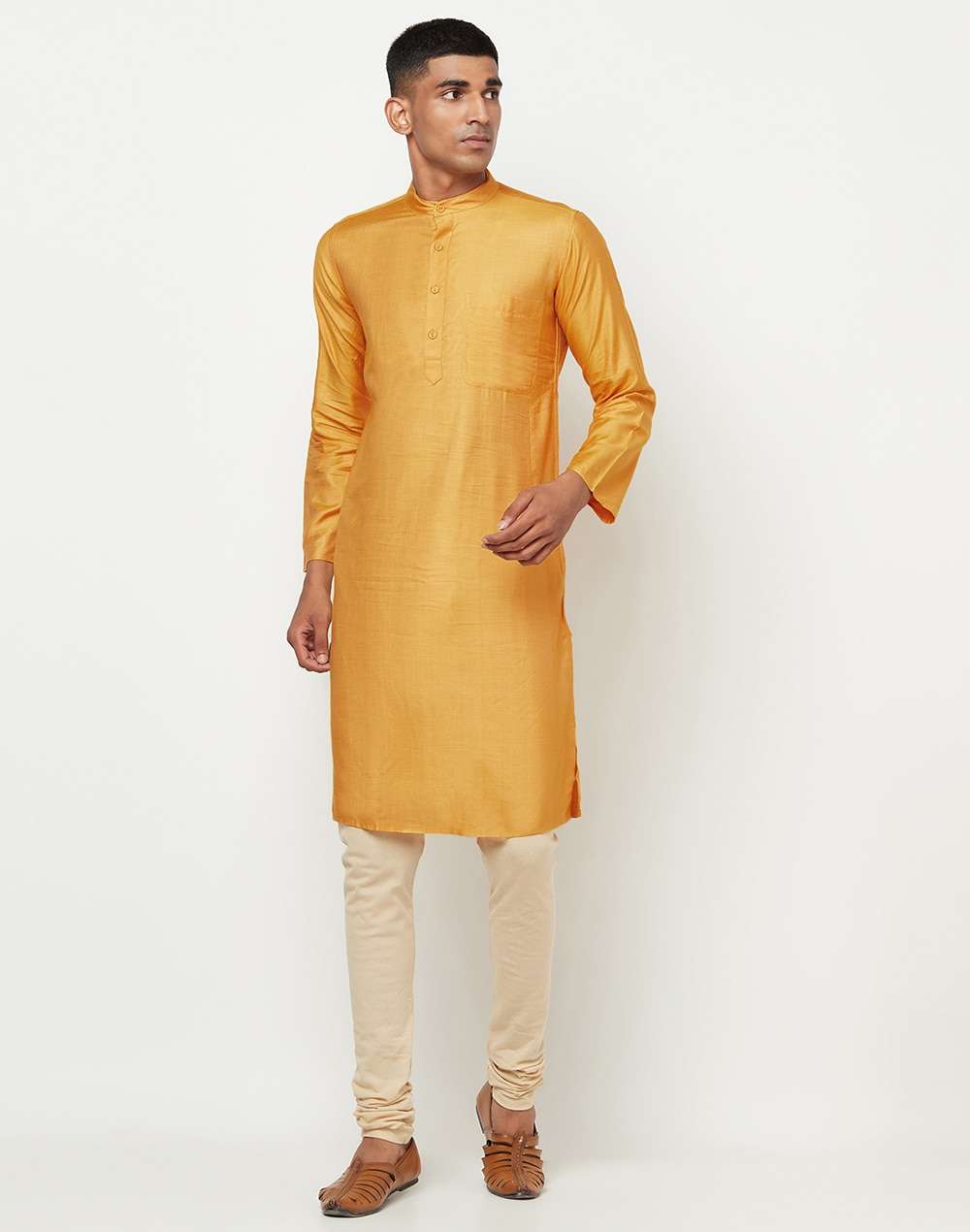 Viscose Tussar Slim Fit Long Kurta