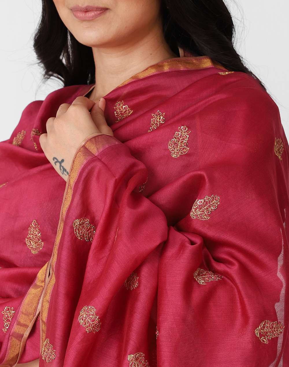 Cotton Silk Embroidered Dupatta
