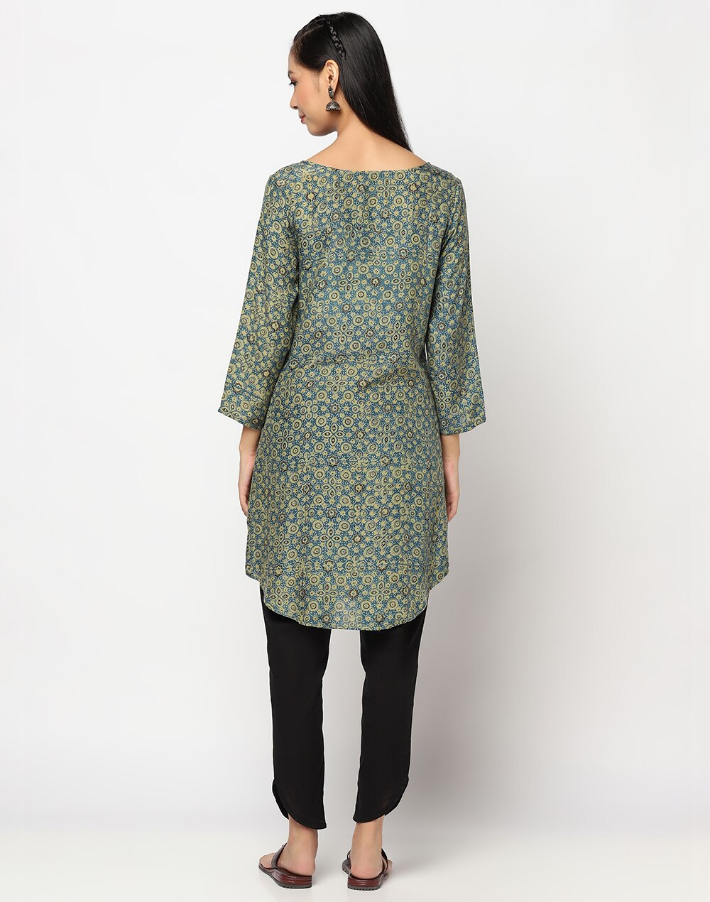 Buy Cupro Lyocell Block Printed Short Kurta for Women Online at Fabindia | 10695897 Buy Cupro Lyocell Block Printed Short Kurta for Women Online at Fabindia | 10695897