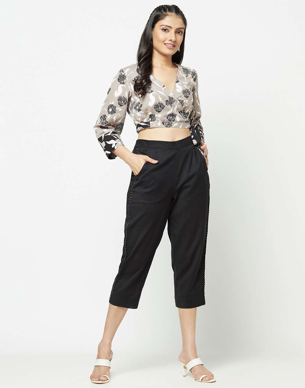 FabNu Cotton Linen Flax Printed Top