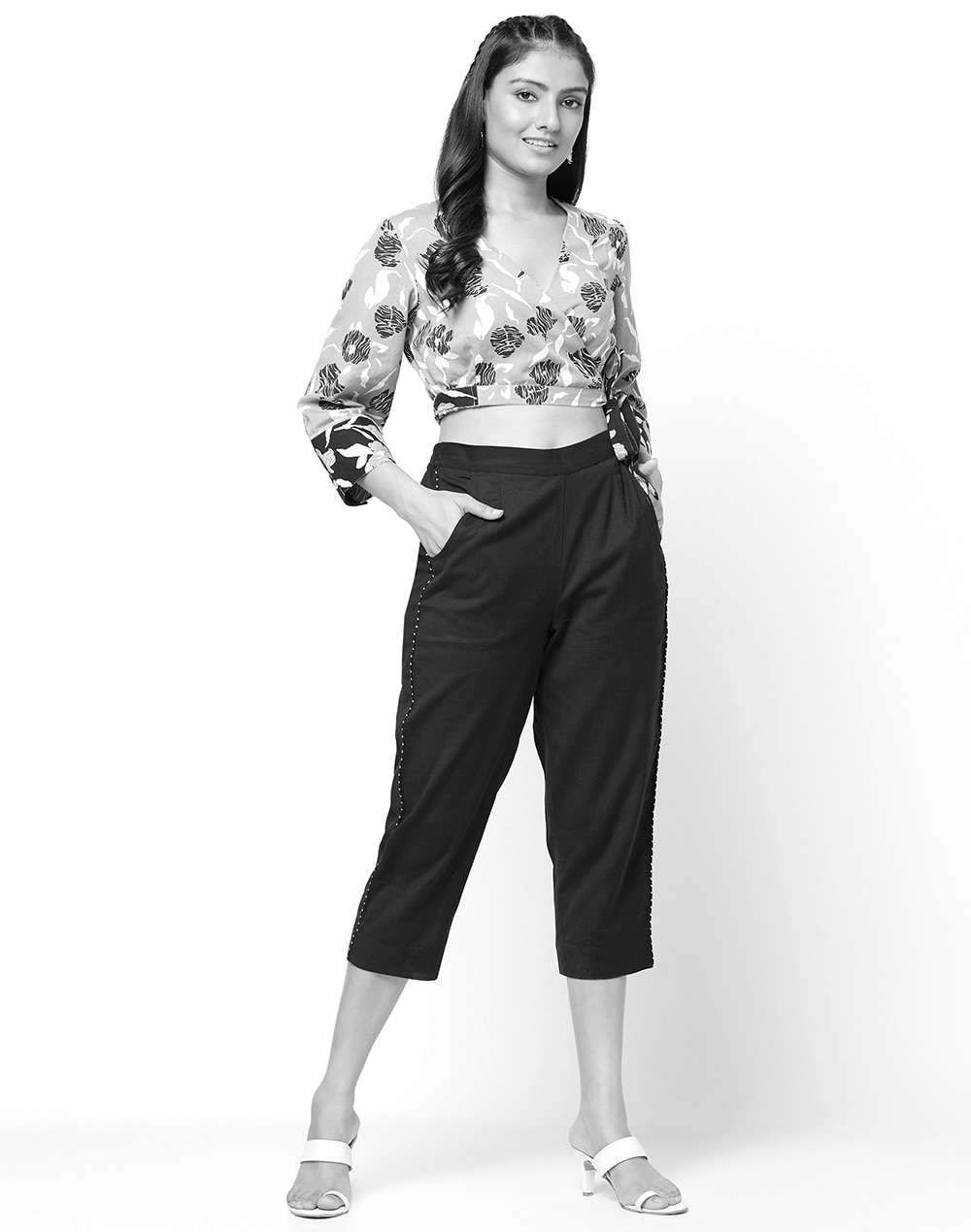 FabNu Cotton Linen Flax Printed Top