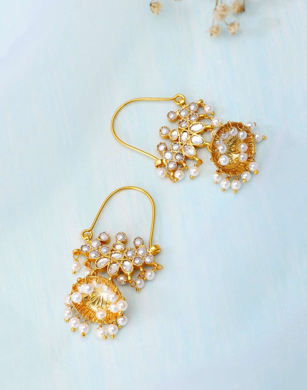 Silver Gold Plated Dangler Earrings
