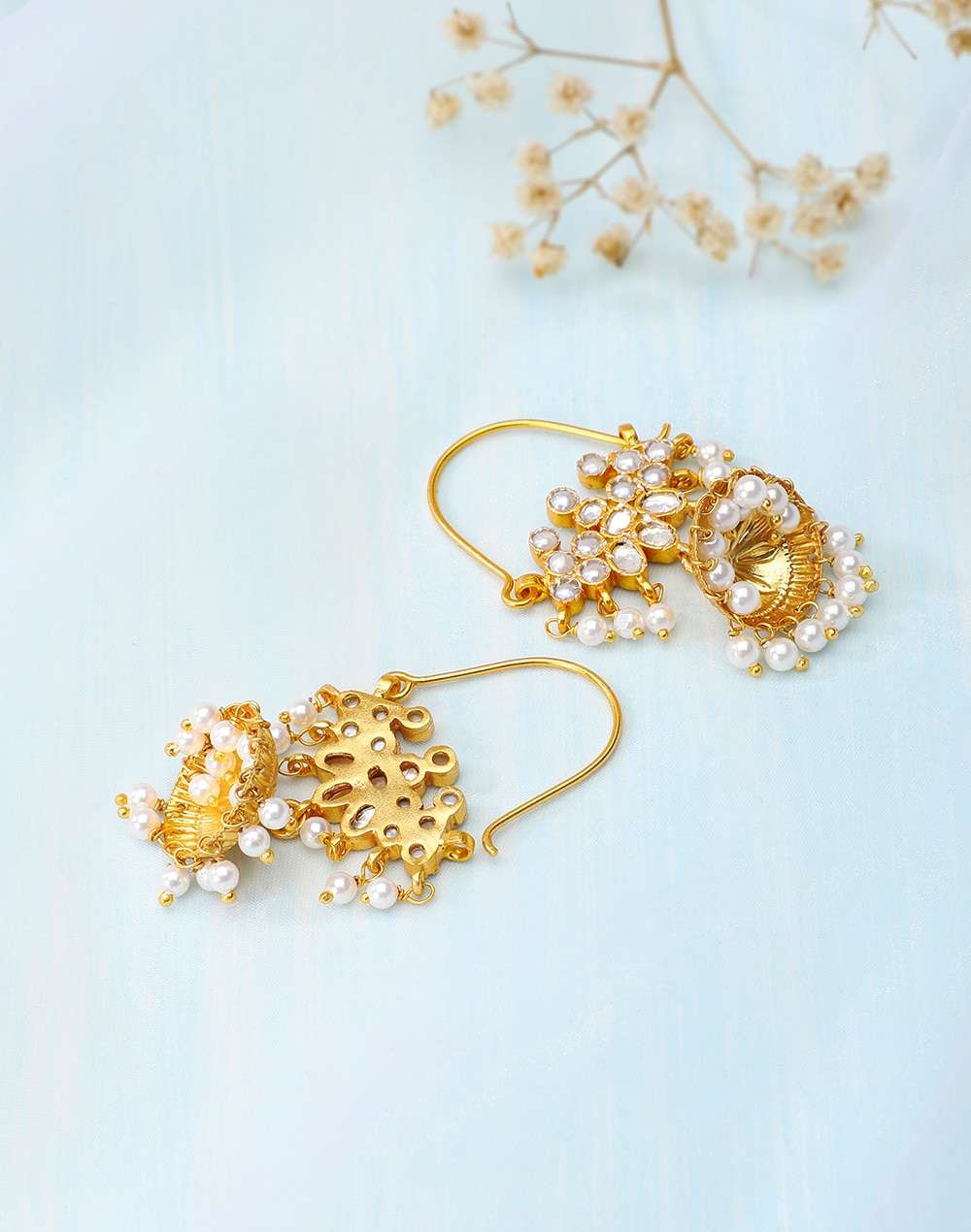 Silver Gold Plated Dangler Earrings