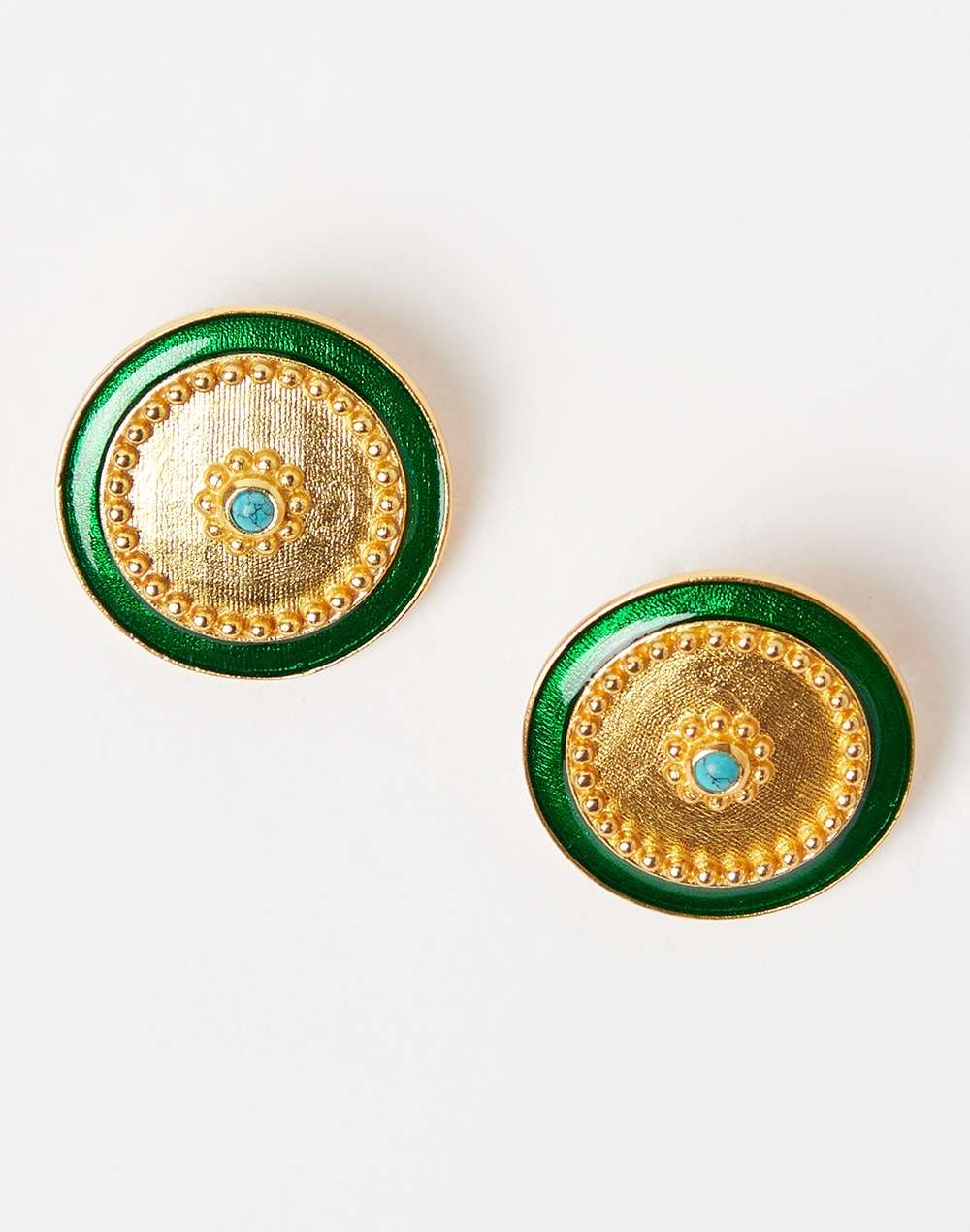 Silver Golden Plated Stud Earrings