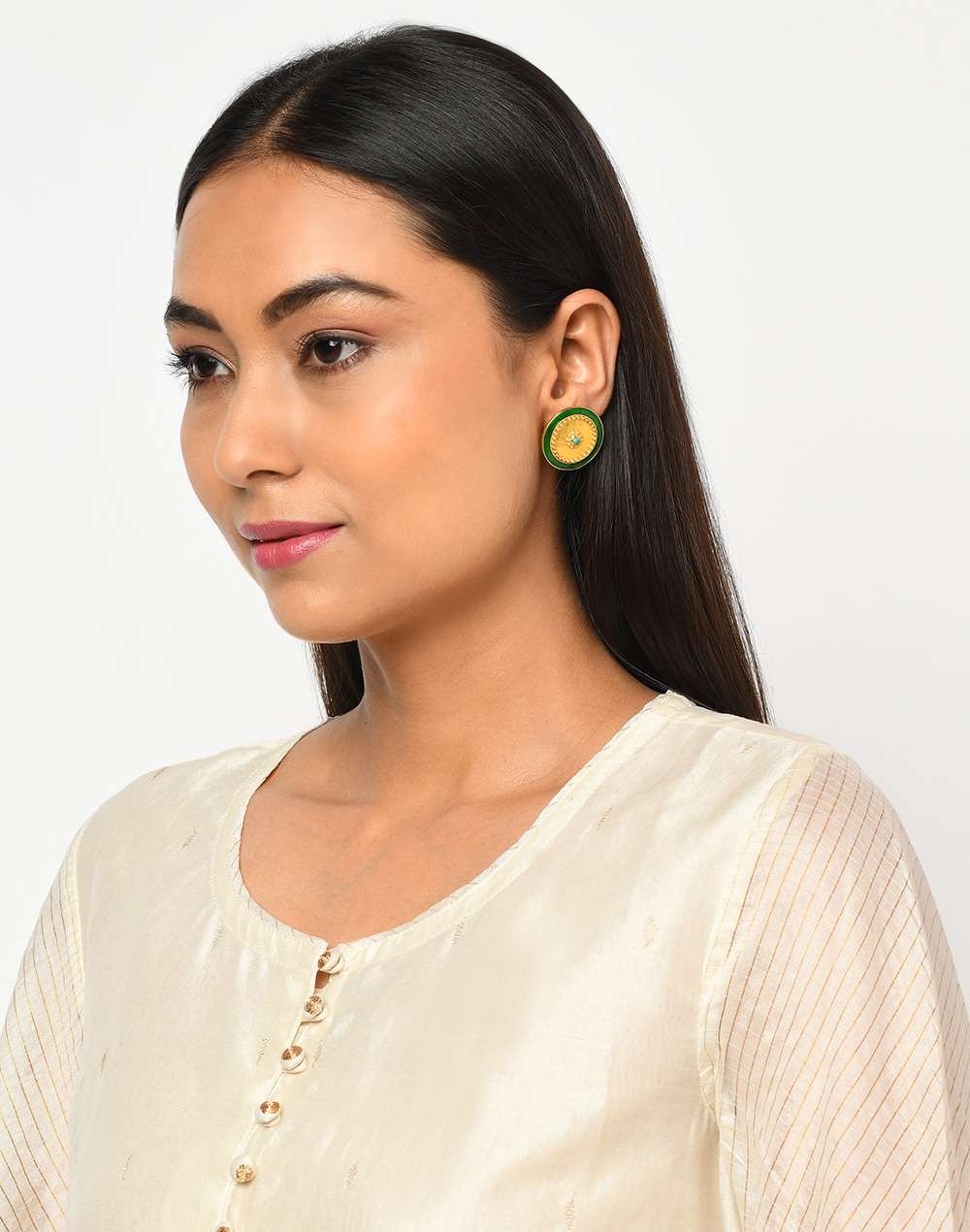 Silver Golden Plated Stud Earrings