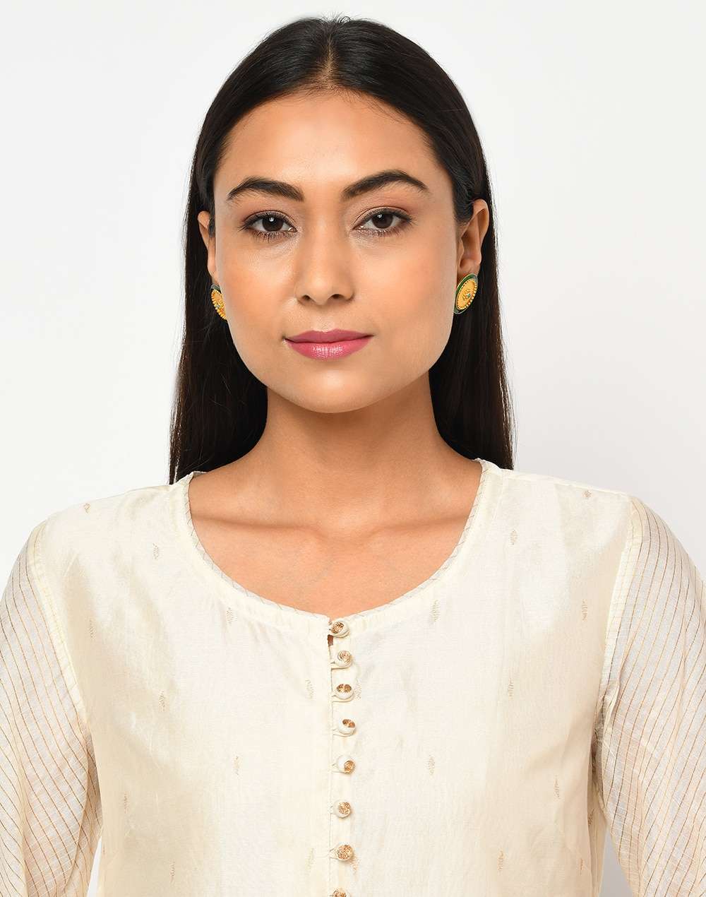 Silver Golden Plated Stud Earrings