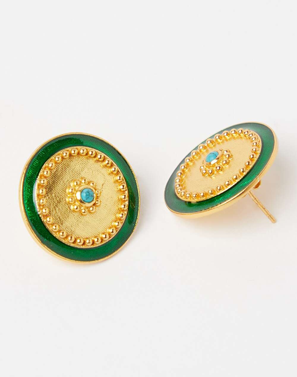 Silver Golden Plated Stud Earrings