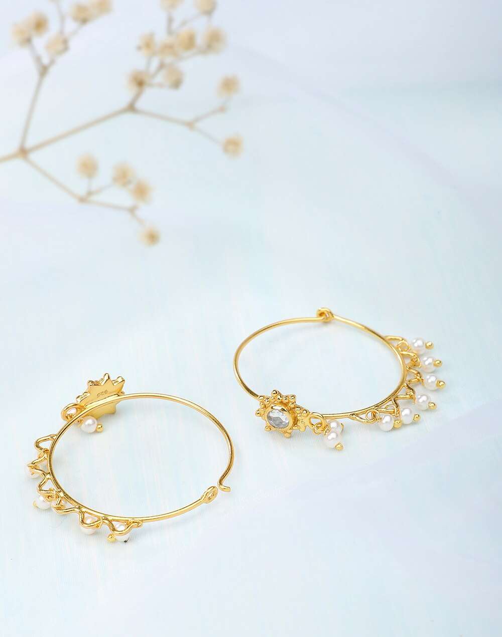 Silver Gold Plated Bali Earrings