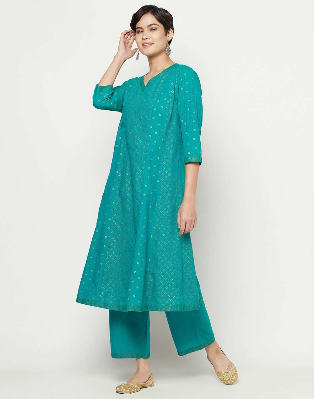 Cotton Nagari Printed Kurta Set