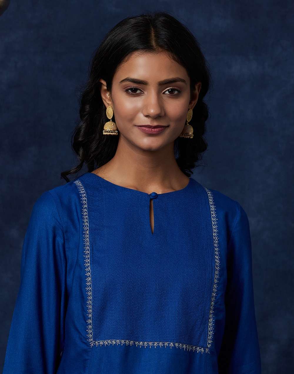 Viscose Tussar Embroidered Kurta Set