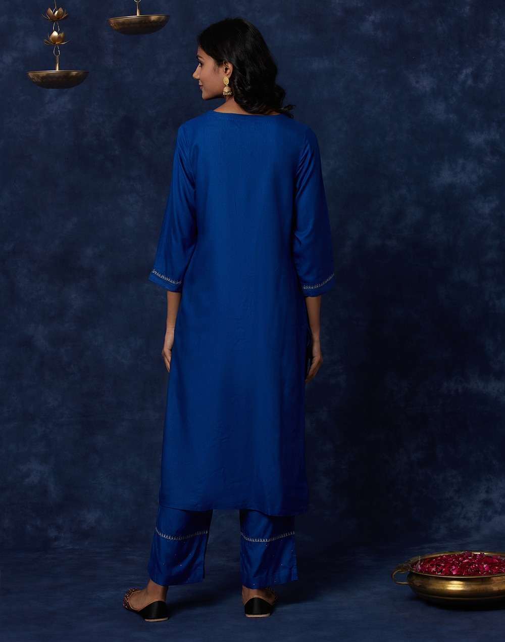 Viscose Tussar Embroidered Kurta Set