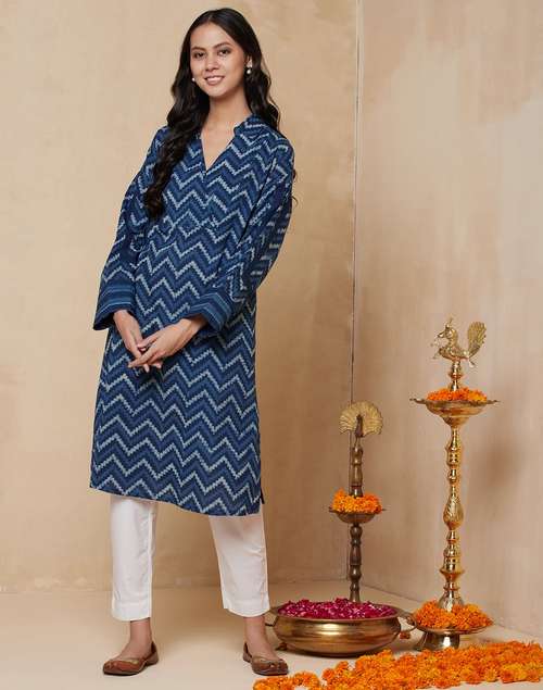 Cotton Mull Printed Long Kurta Cotton Mull Printed Long Kurta