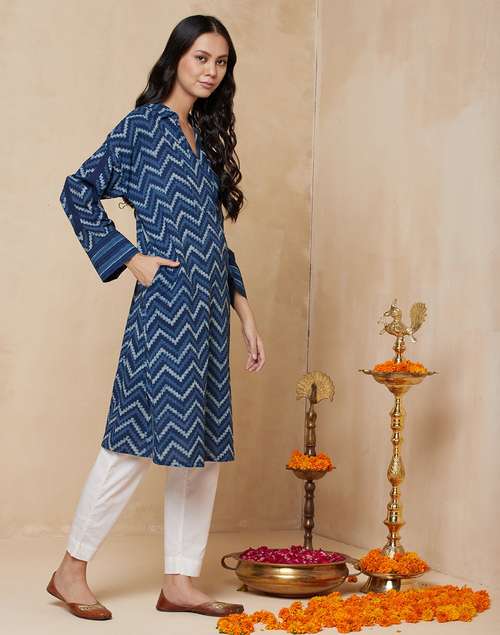Cotton Mull Printed Long Kurta Cotton Mull Printed Long Kurta