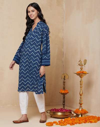 Cotton Mull Printed Long Kurta Cotton Mull Printed Long Kurta