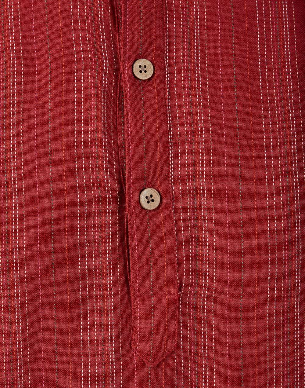 Cotton Cambric Striped Mid Placket Shirt