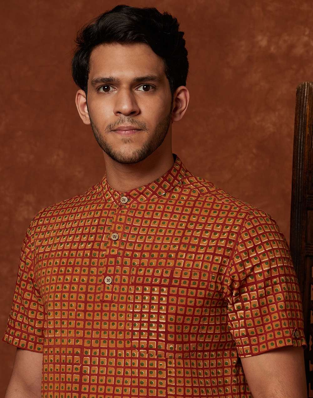 Cotton Cambric Printed Mid Placket Shirt