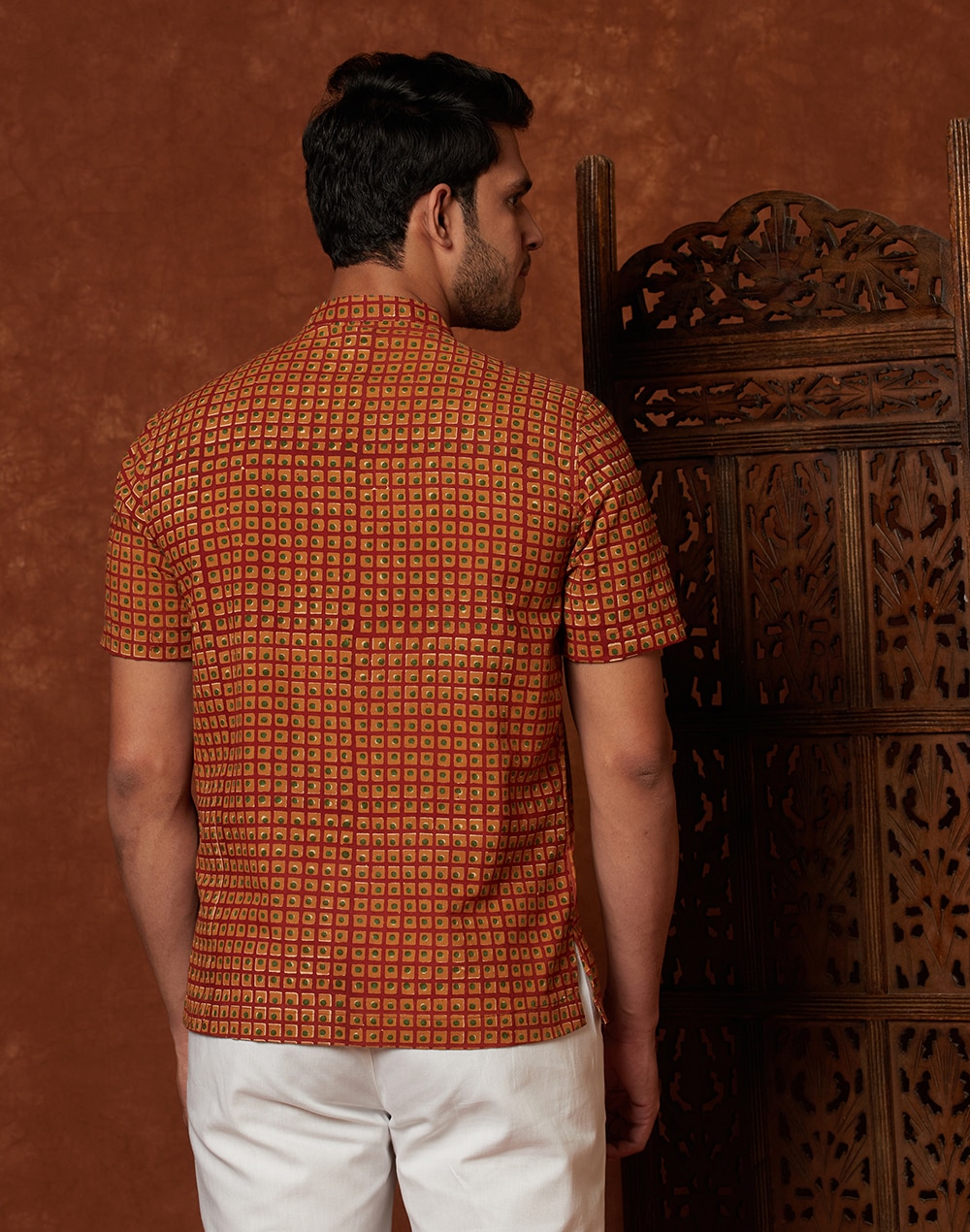 Cotton Cambric Printed Mid Placket Shirt