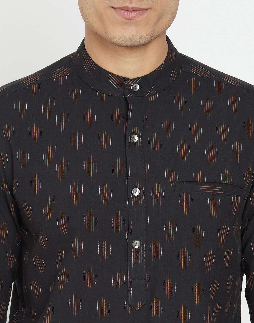Cotton Ikat Weave Kurta Shirt