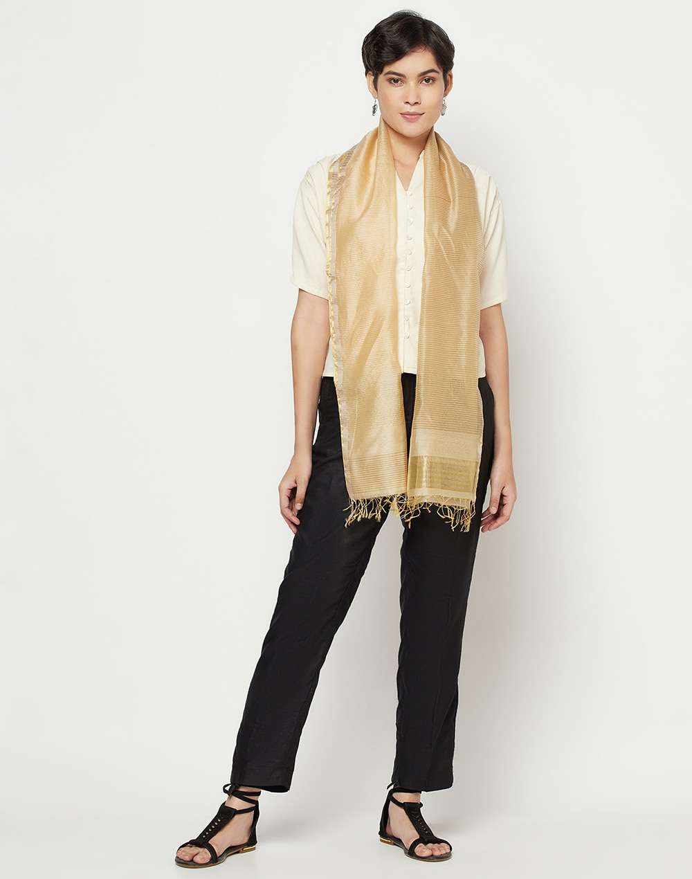 Cotton Silk Woven Maheshwari Stole