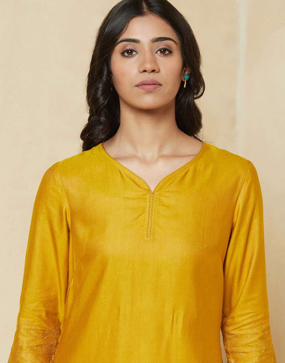 Viscose Tussar Straight Knee Length Kurta
