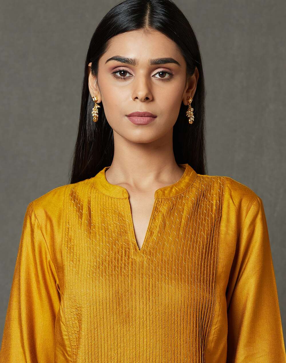 Viscose Tussar Pintuck Long Kurta