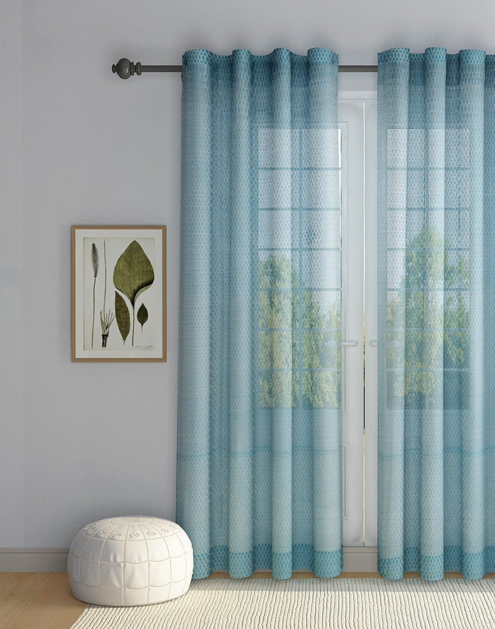Siyahi Cotton Silk Woven Curtain | 1Pc