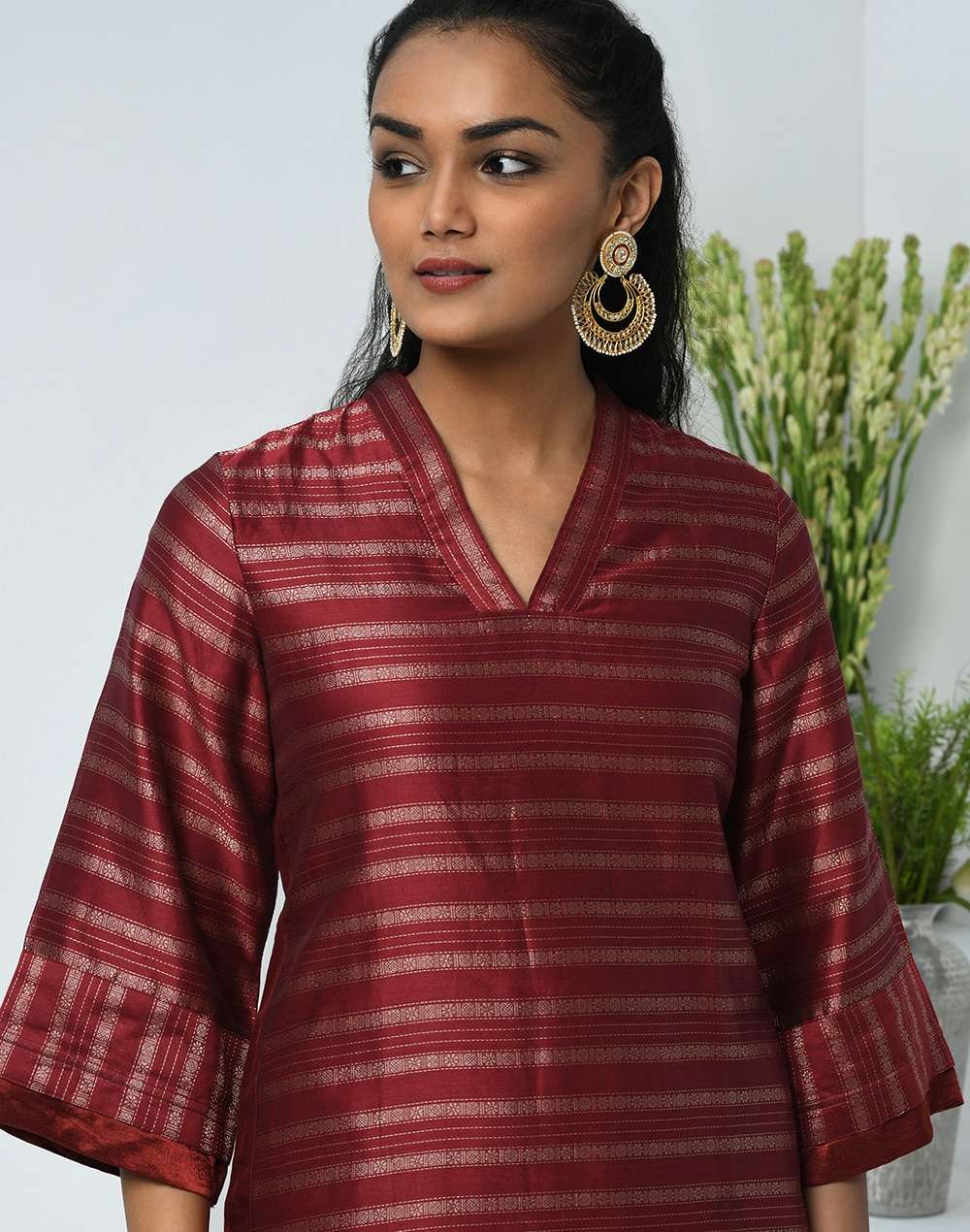 Cotton Silk Cutwork Long Kurta