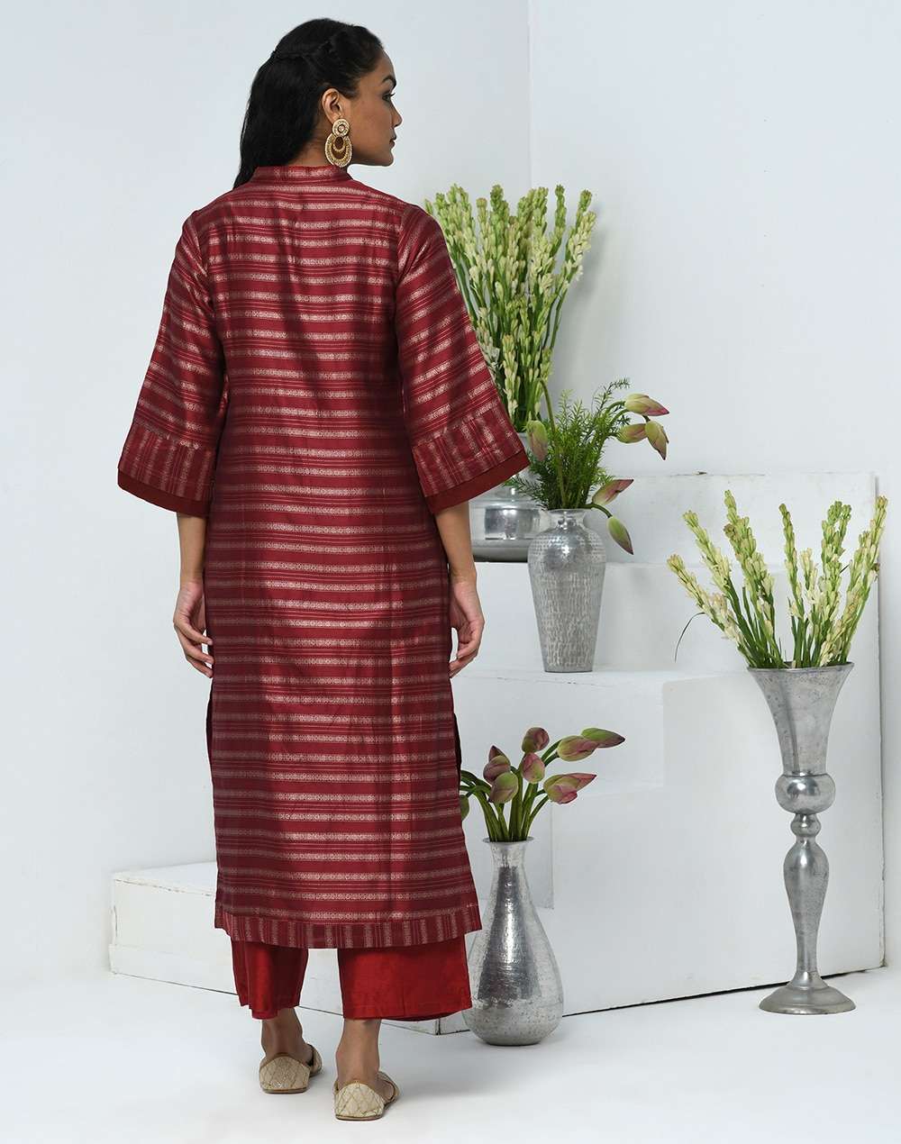 Cotton Silk Cutwork Long Kurta