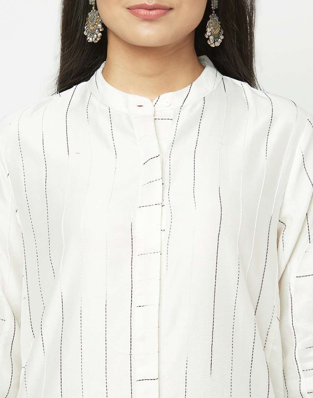 Cotton Silk Flared Slim Fit Long Kurta