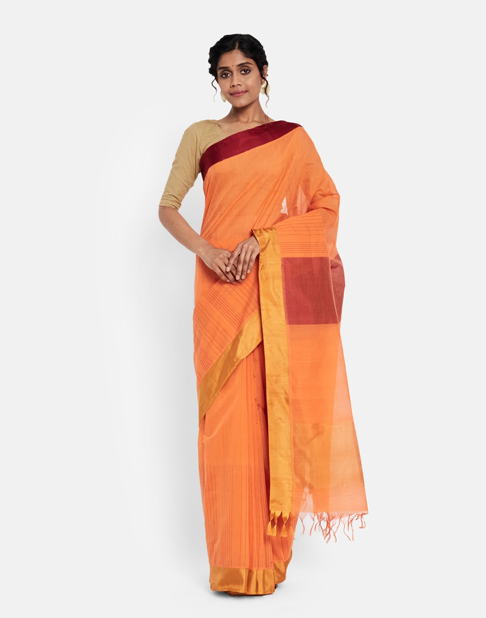 Cotton Silk Woven Kupaddam Sari
