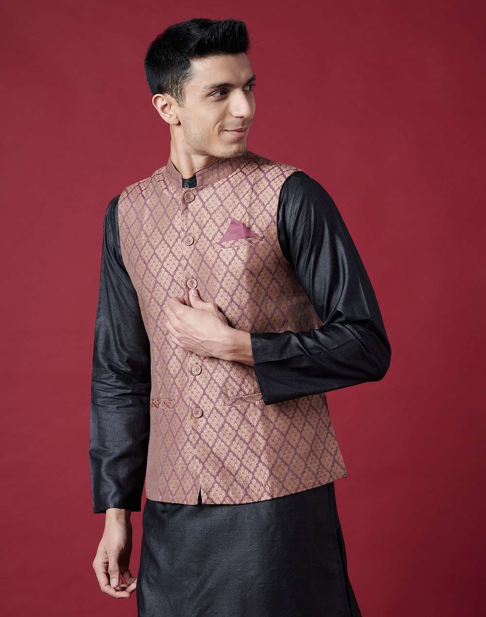 Viscose Brocade Nehru Jacket