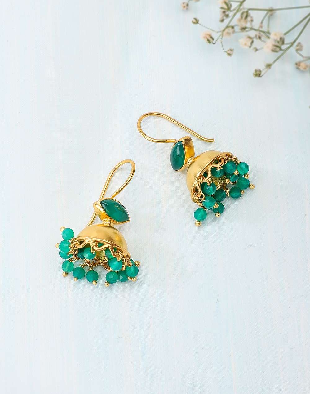 Silver Golden Plated Dangler Earrings