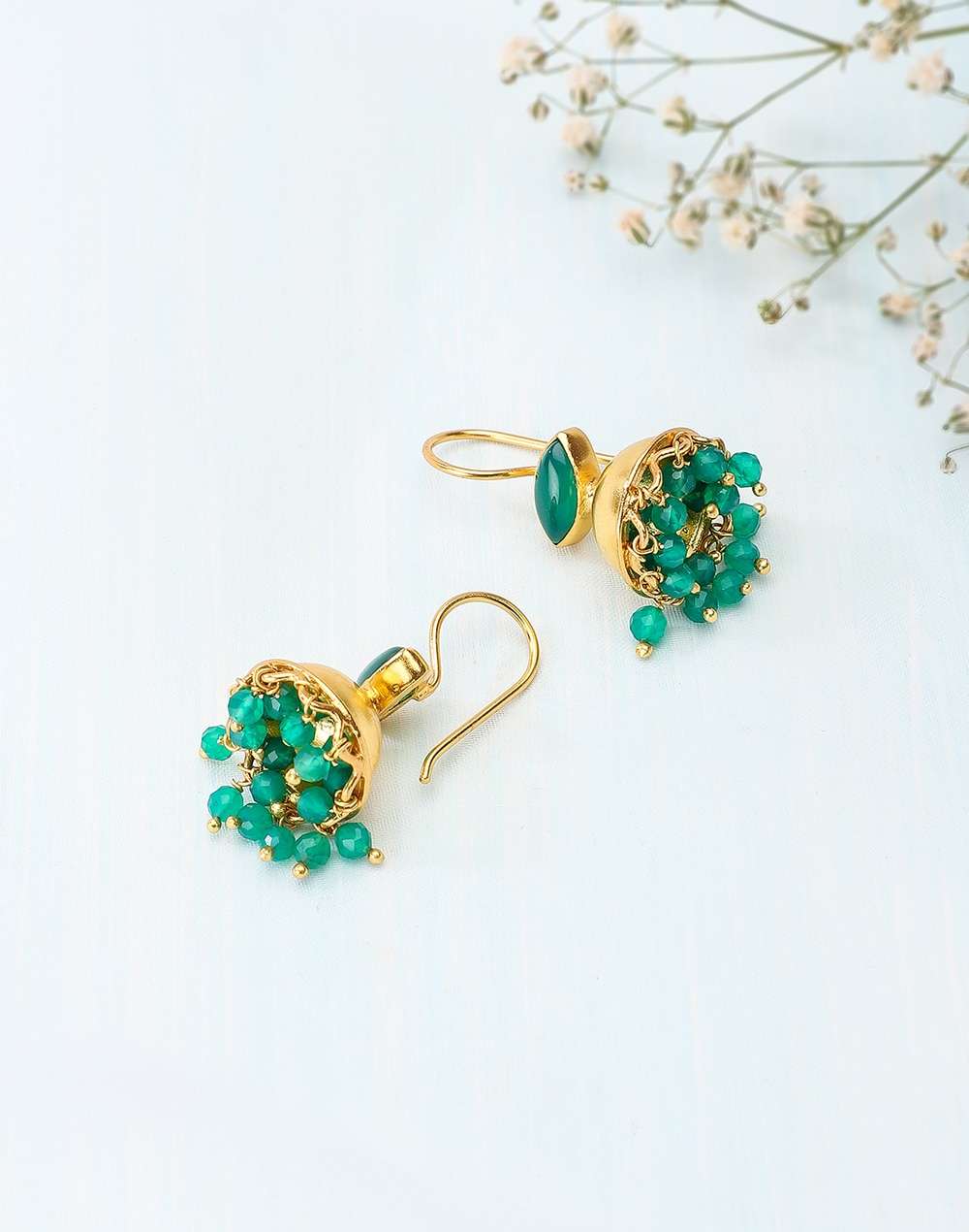 Silver Golden Plated Dangler Earrings