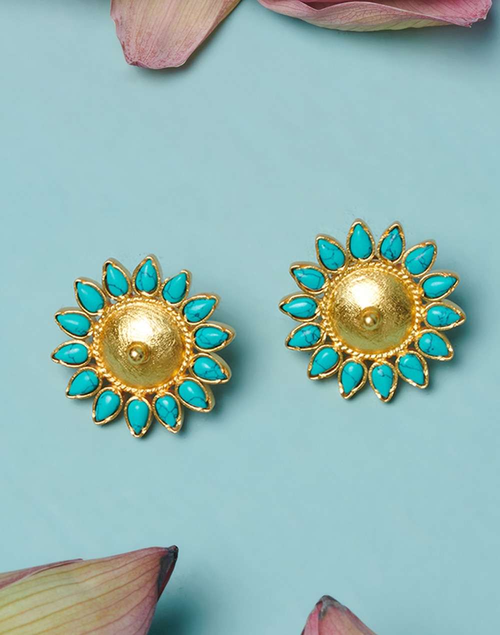 Silver Golden Plated Stud Earrings